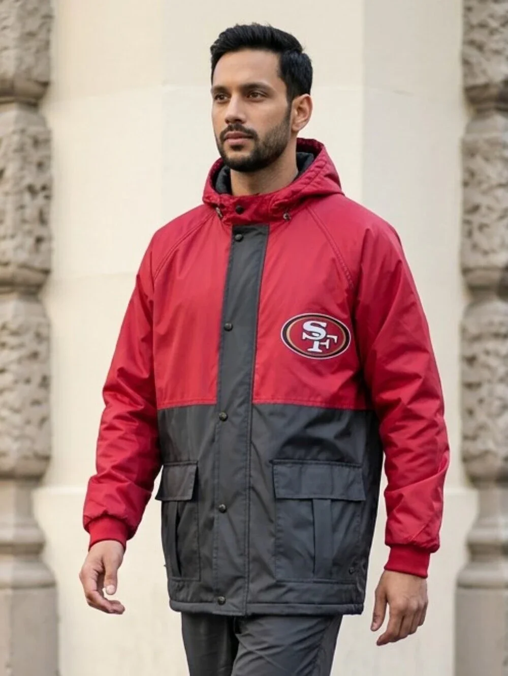 NFL Game Day 49ers Long Insulated Raincoat Sz L Exc Condition